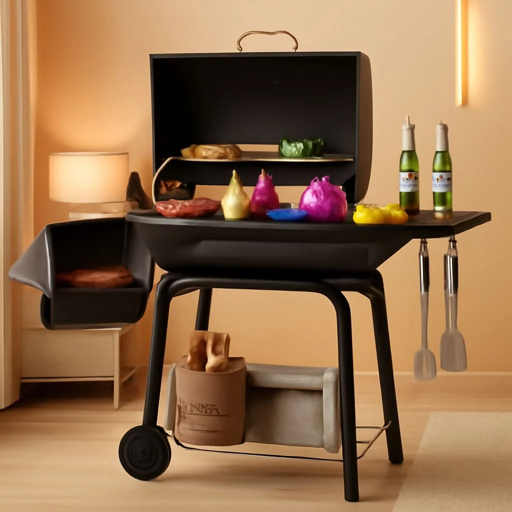 High-End CC1830S Large Capacity Charcoal Grill Offset Smoker Selected