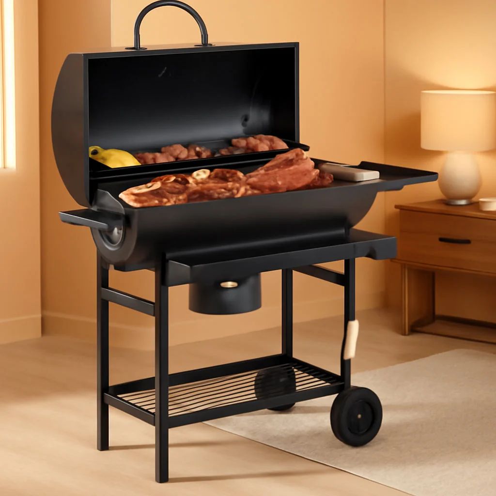 Trusted Barrel Charcoal Grill With Telescoping Front Shelf Official