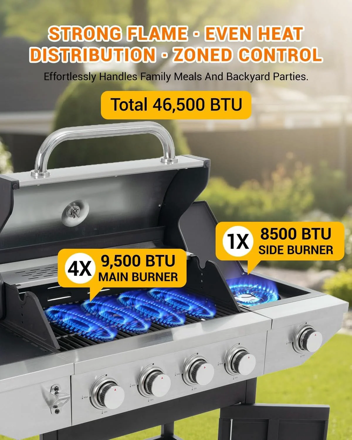 Unique Four Burner Propane Grill Professional Stainless Steel Green