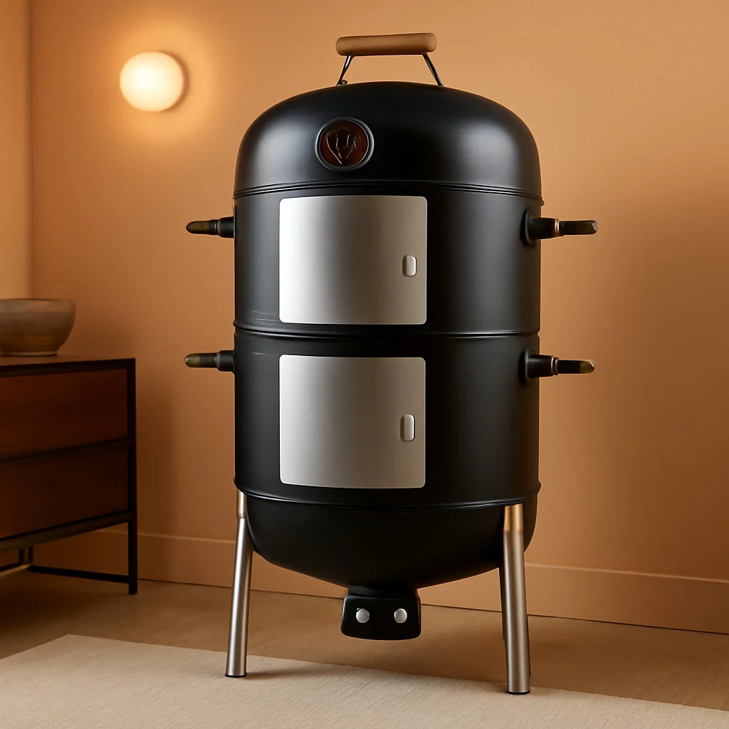 User-Friendly Vertical Charcoal Smoker Grill 20.5 Inches Outdoor Prestigious