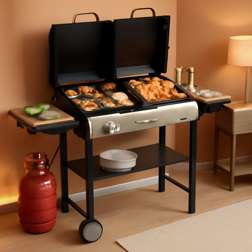 Trendy Propane Charcoal Grill Multifunctional Lid Outdoor Backyard Fine Crafted