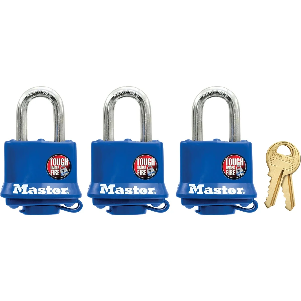 Outstanding Master Lock 1-9 16 In. W. Covered Laminated Steel Pin Tumbler Padlock Blue 3-Pack High-Quality