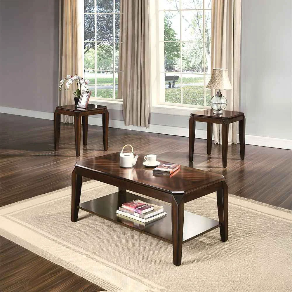Artisan Docila – 3 Piece Coffee End Set – Walnut High-Quality