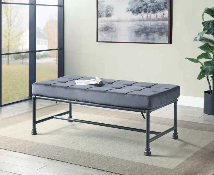 Premium Material Brantley – Bench – Gray Velvet Sandy Gray Luxury