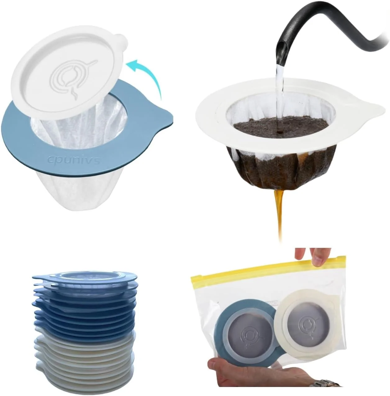Professional 30Pcs Portable Pour Over Coffee Dripper Reusable Coffee Filters Pour Over Coffee Maker for Camping Coffee Travel Coffee Maker Single Serve coffee Premium Material
