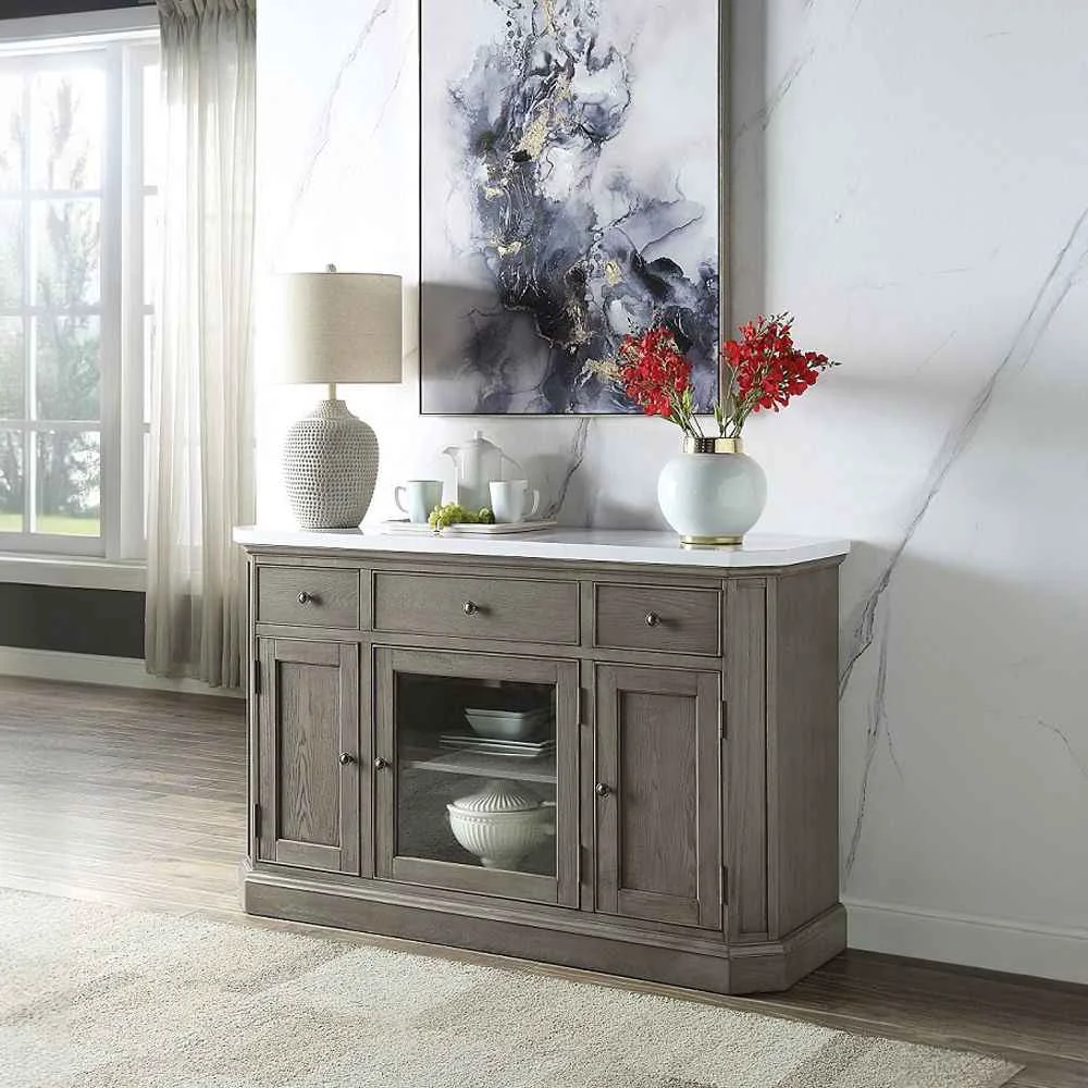 Reusable Zumala – Server – Marble Top Weathered Oak Premium