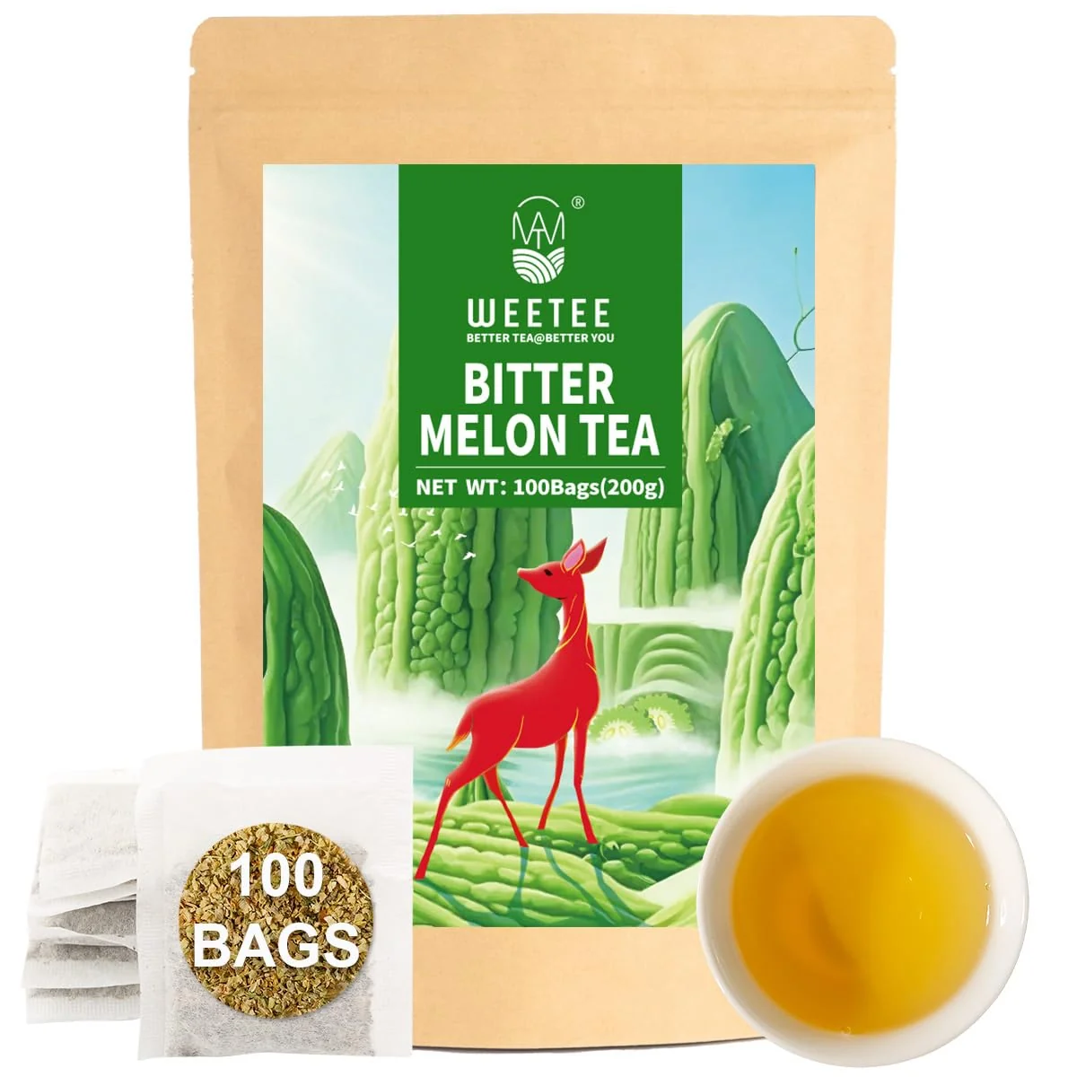 Genuine WT WEETEE Bitter Melon Tea Bags High-Grade