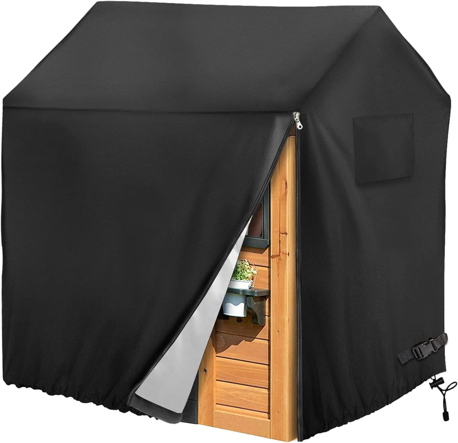 Reliable Outdoor Kids Playhouse Cover 57x57x63 Black Waterproof Comfortable
