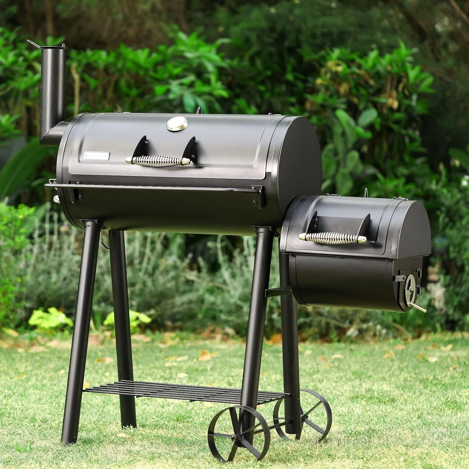 Prestigious Charcoal Grill With Offset Smoker 512 SquareInch Black Long-Lasting