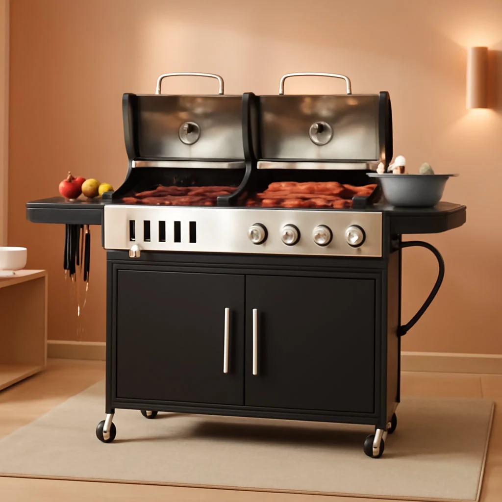 Durable Propane Charcoal Grill Combination With Side Burner Expertly Made