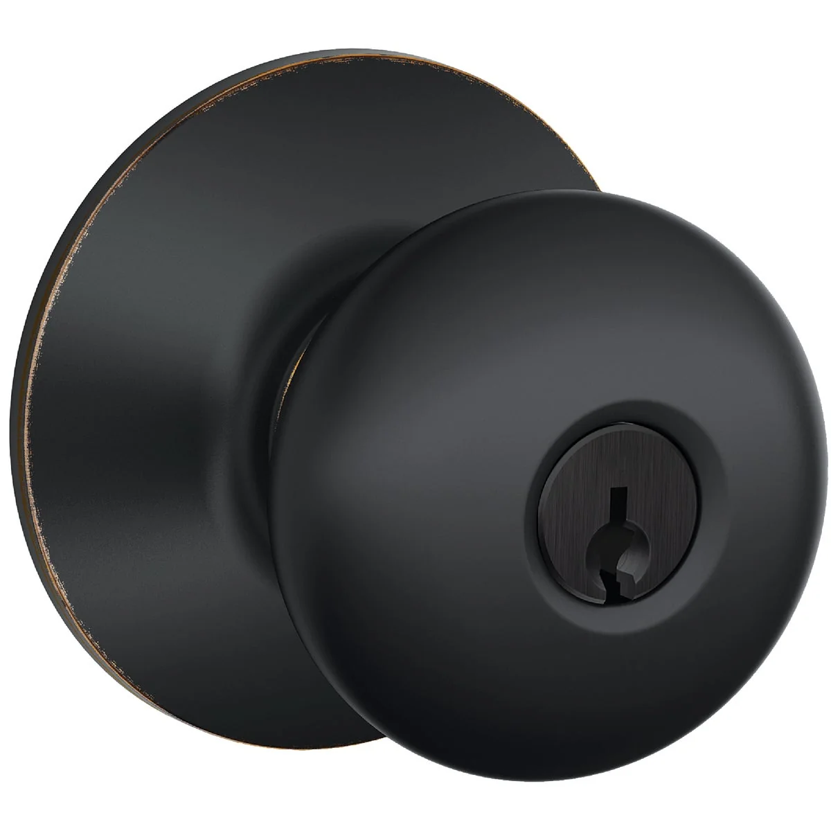 Fashionable Schlage Plymouth Aged Bronze Entry Door Knob Efficient