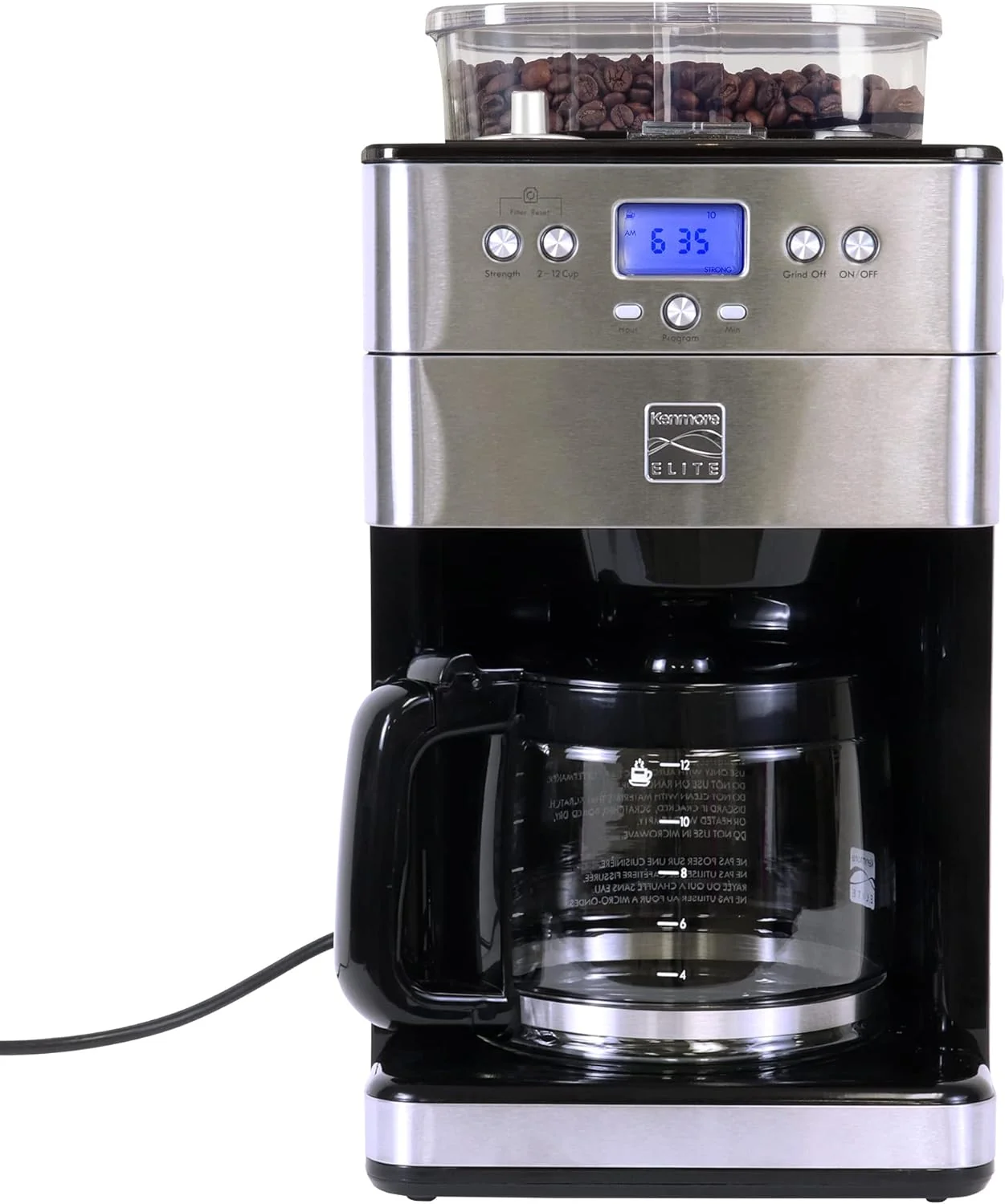Easy-to-Use Kenmore Elite Grind And Brew Coffee Maker – Burr Grinding Ground Coffee Bean Hopper With Drip Pot Unique