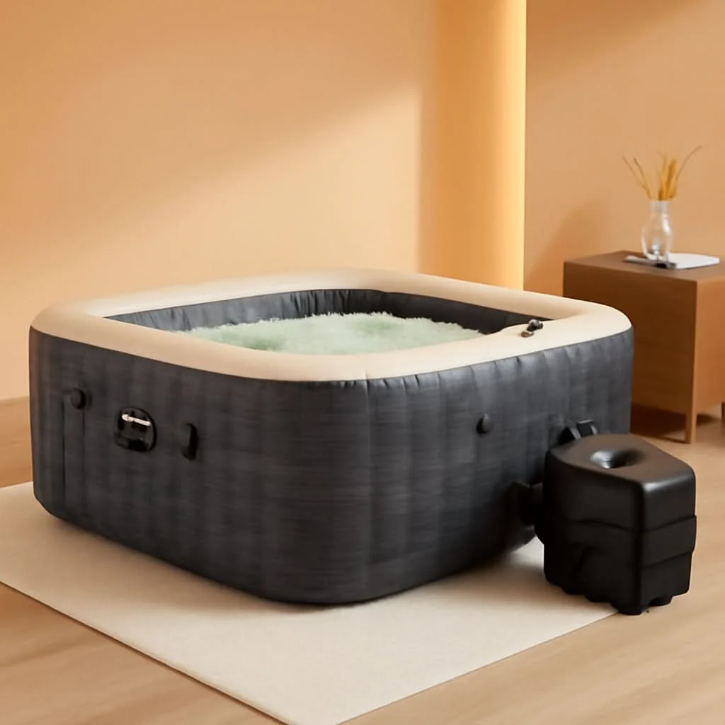 Next-Generation Greystone Deluxe 4 Person Inflatable Hot Tub With Wireless Prestigious