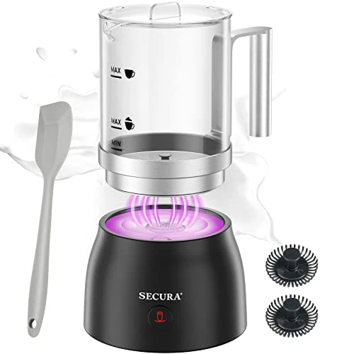 Solid 4-in-1 Electric Milk Frother 17oz Glass Jug Hot Cold Foam Maker Clean