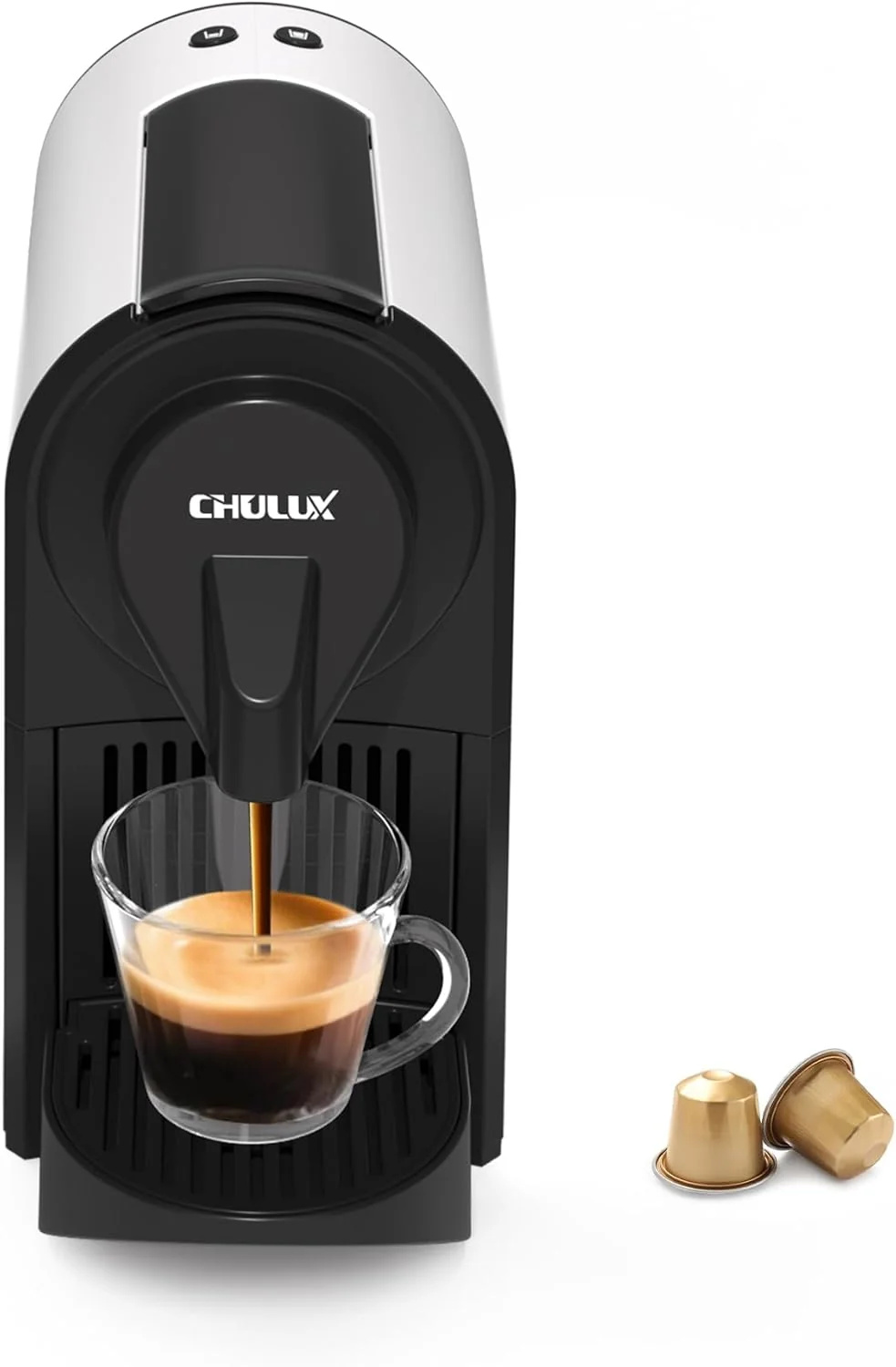 Proven Chulux Mini Espresso Machine for Nespresso Pod 20 Bar Single Serve Coffee Maker 1400W White Reliable