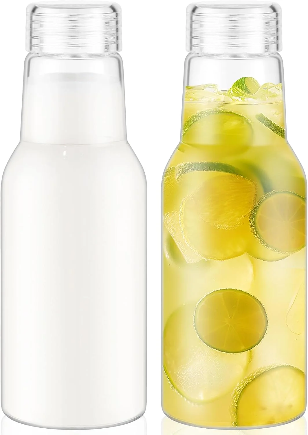 Proven CWHHRN 17 Oz Glass Juice Bottles with Lids 2 Pack Glass Bottles Reliable
