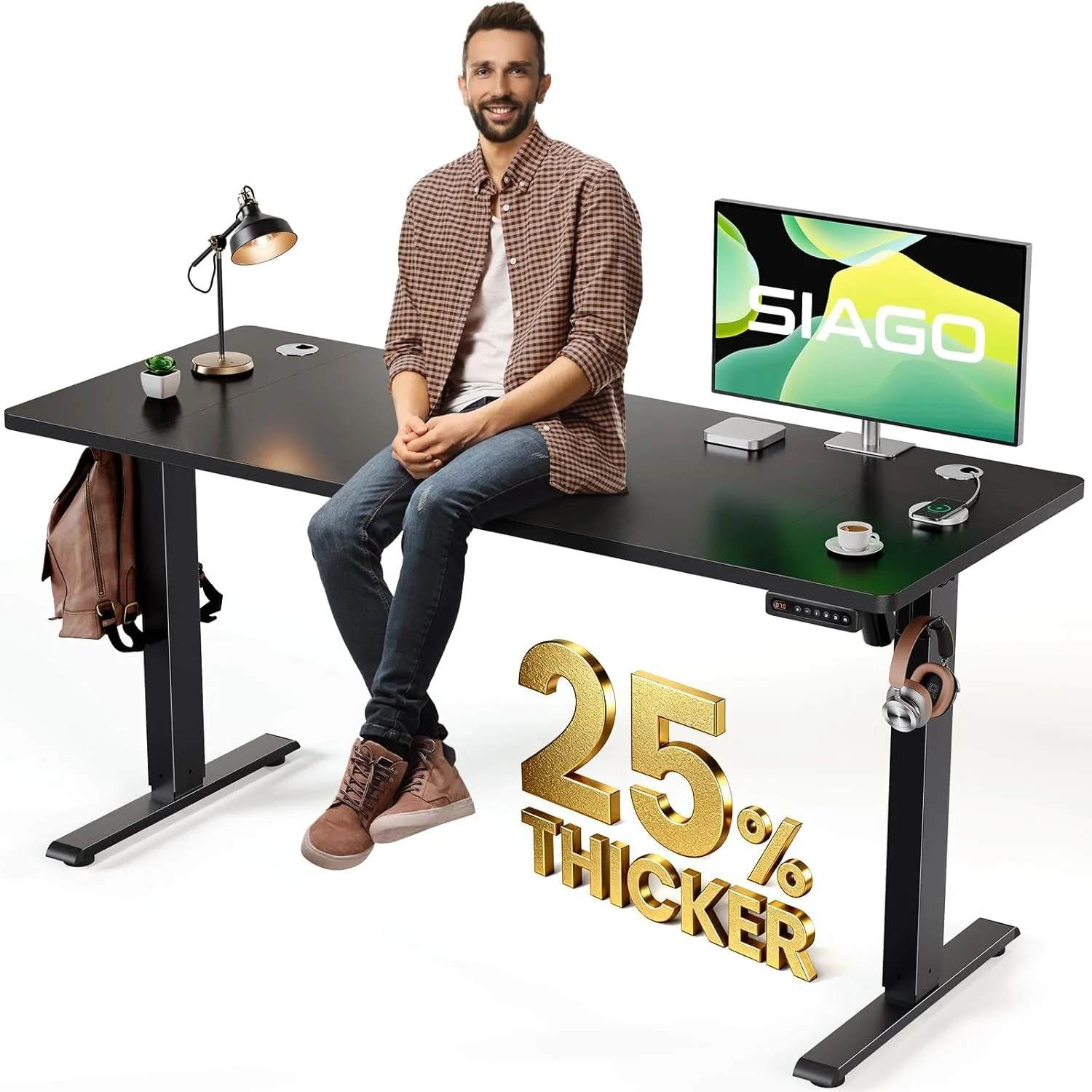 Top-Quality Electric Standing Desk 55×24 Inches Adjustable Height Classic