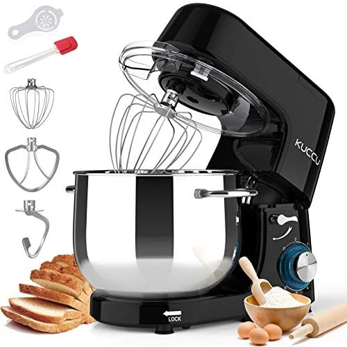 Outstanding Stand Mixer 9.5 Qt 660W 6-Speed Tilt-Head Food Dough Mixer Electric Kitchen Mixer with Dough Hook Flat Beater Wire Whisk Mixing Bowl 9.5-QT Minimalist