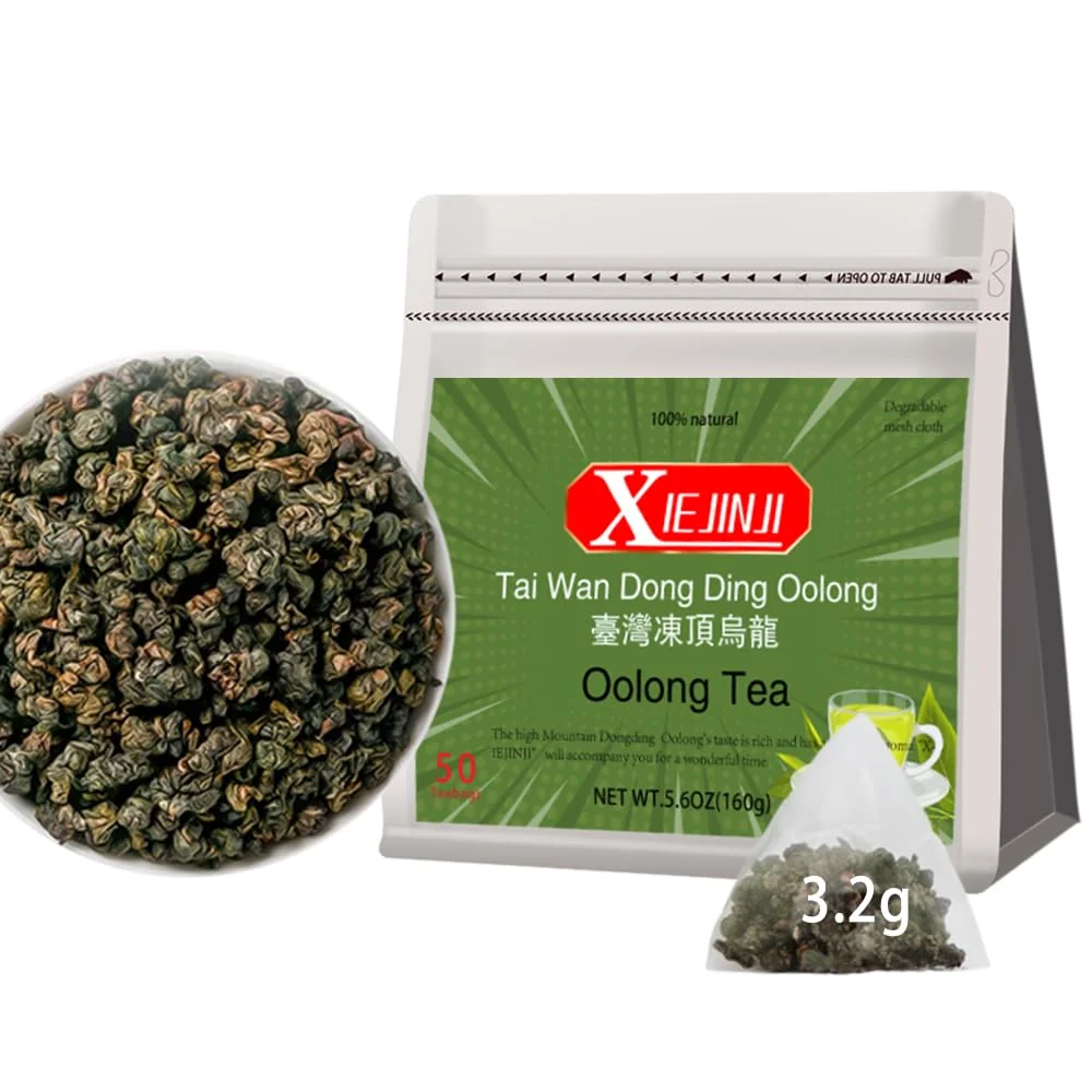 Luxury Xiejinji Premium Oolong Tea Taiwan Dongding Oolong TeaBags 3.2g x 50 Count High Mountain Tea No Sugar No Additives Low-Caffeine Secure