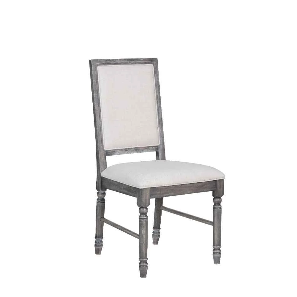 Secure Leventis – Side Chair Set of 2 – Cream Linen Weathered Gray Exceptional