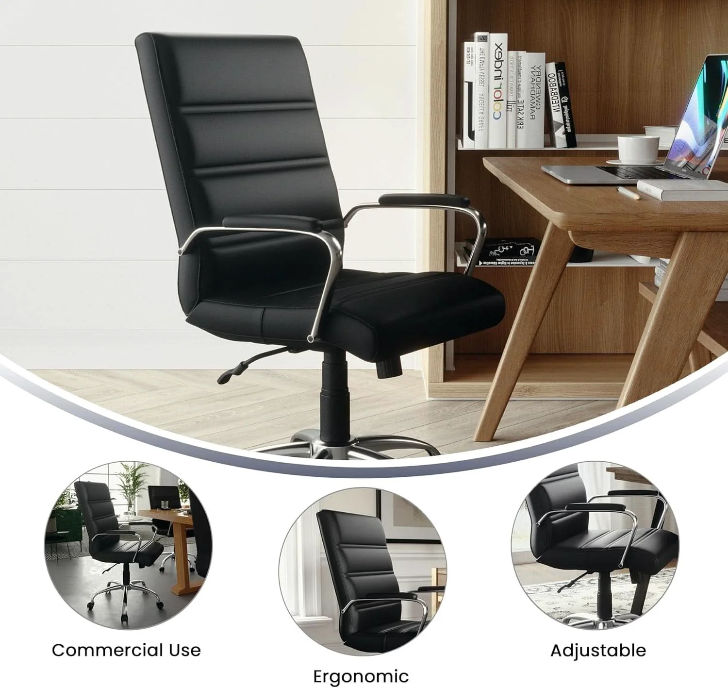 Innovative Desk Chair Black Adjustable Office Chair Home Study Minimalist
