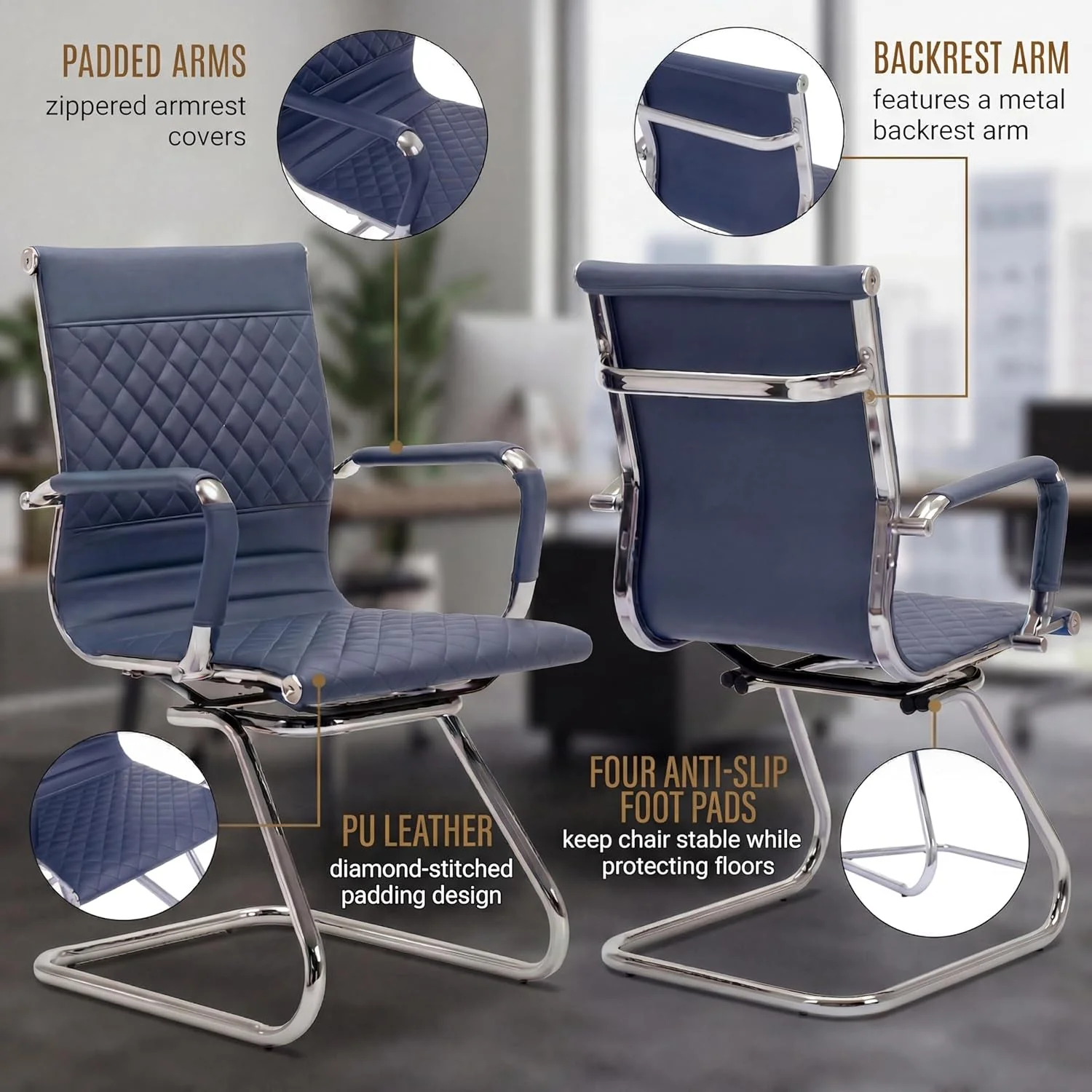 Original Ergonomic Navy Blue Premium Grade Office Desk Chair Authentic