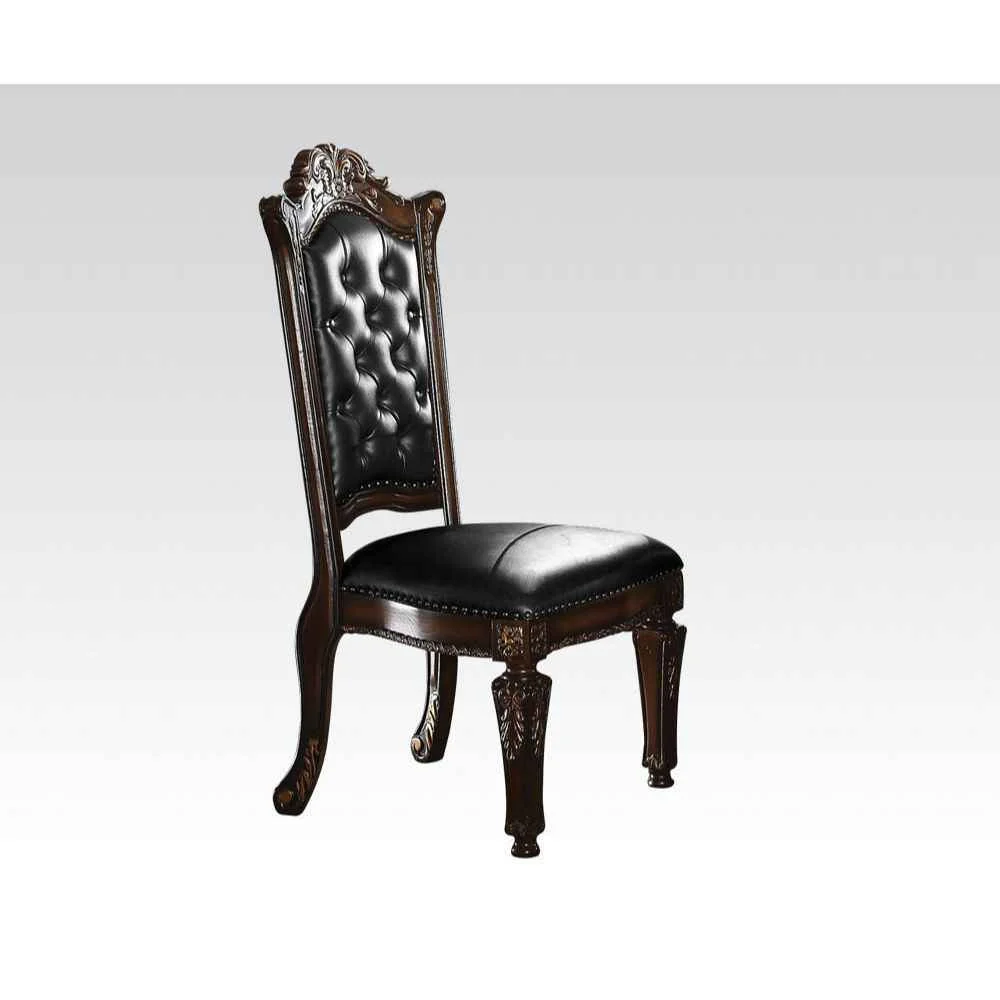 Modern Vendome – Side Chair Set of 2 – Synthetic Leather Cherry Comfortable