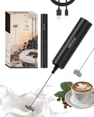 Elite Rechargeable Milk Frother with Cover Contemporary