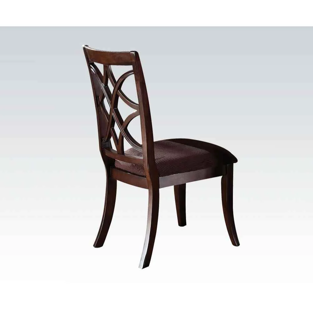 Pure Keenan – Side Chair Set of 2 – Brown Microfiber Dark Walnut Selected