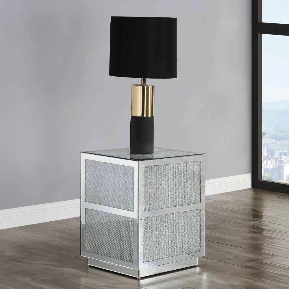Healthy Noralie – 18 End Table With Faux Diamonds – Mirrored Outstanding