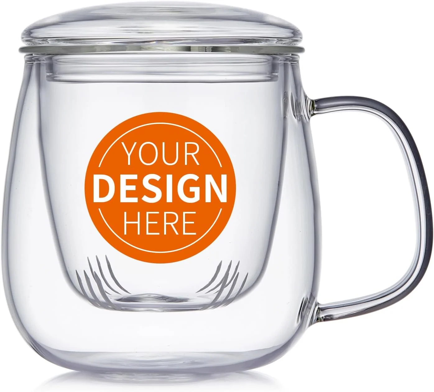 Premium OEM Custom Personalized Gifts Glass Tea Cup with Infuser and Lid Customized Large Borosilicate Teacup High-Quality