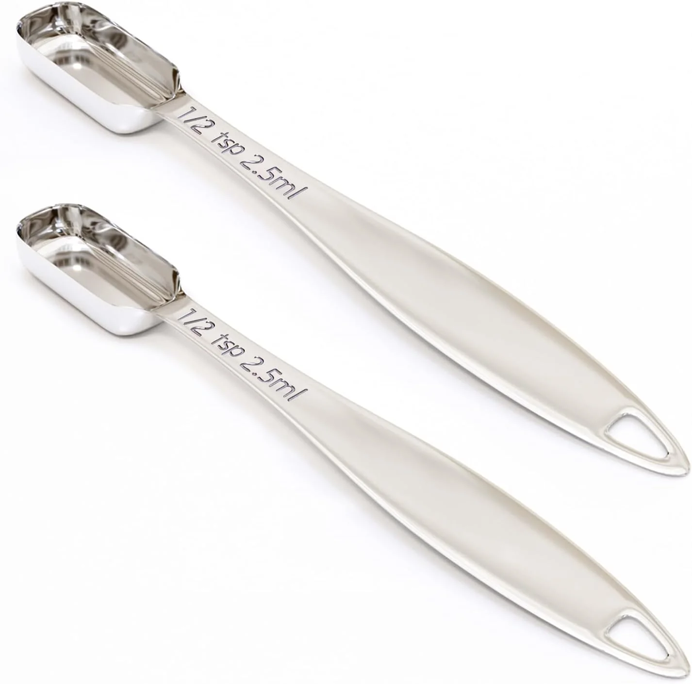 High-Performance 2PCS 1 2Teaspoon 2.5ml Single Measuring Spoon Individual Stainless Steel Long Handle Measure Tablespoon Only Sustainable