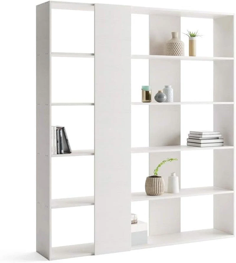 Casual Rachele Modern Ashwood White Melamine Laminated Bookcase Minimalist