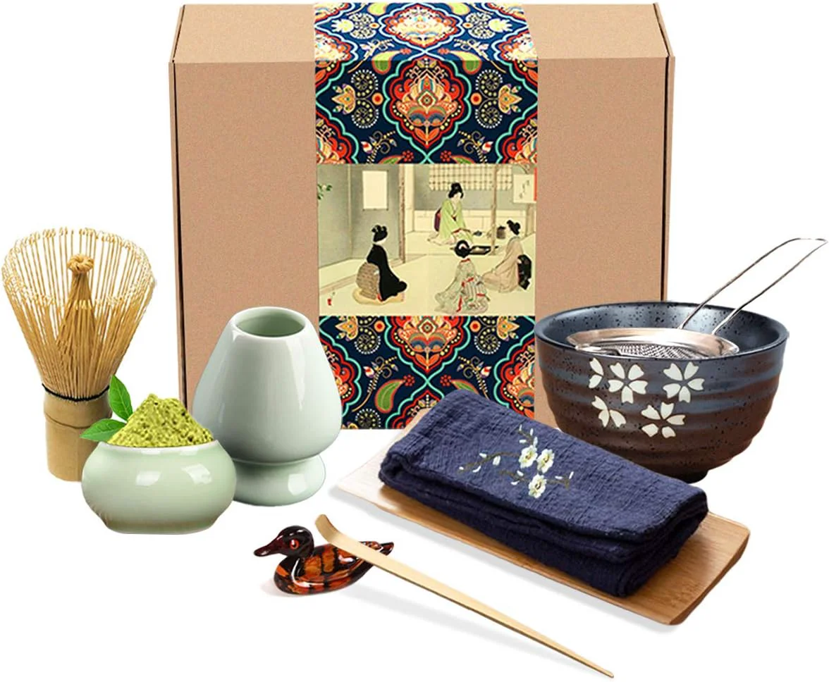 Authentic Artcome Traditional Japanese Matcha Tea Set 9Pcs Solid