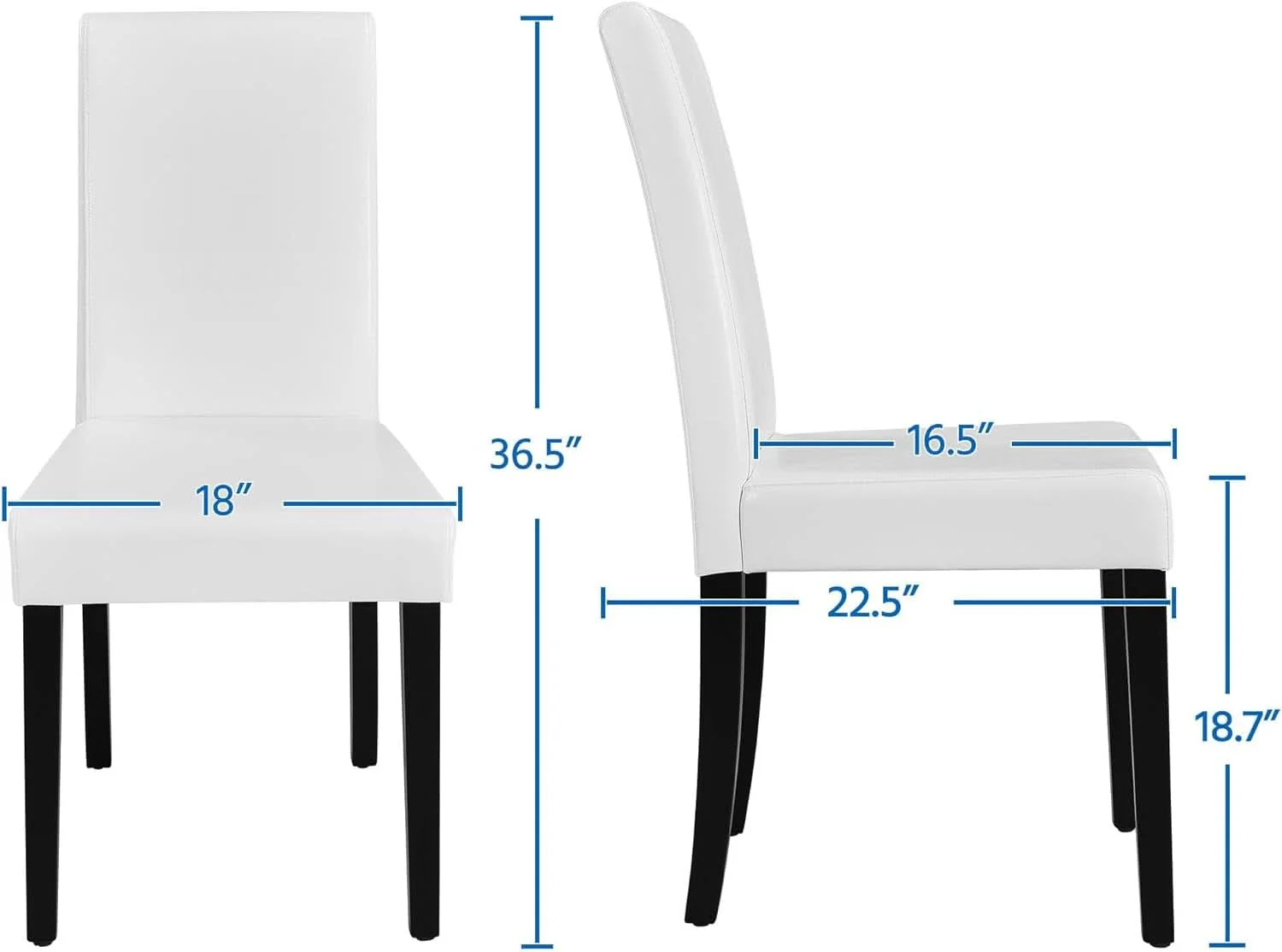 Soft Dining Chair Set Of 4 White Faux Leather Parson Chairs Smart