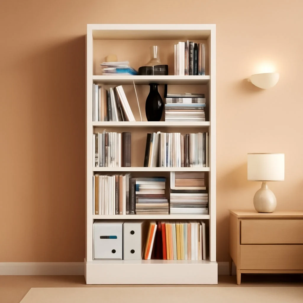 Prestigious Industrial Five Tier Metal Bookcase Adjustable Shelves User-Friendly