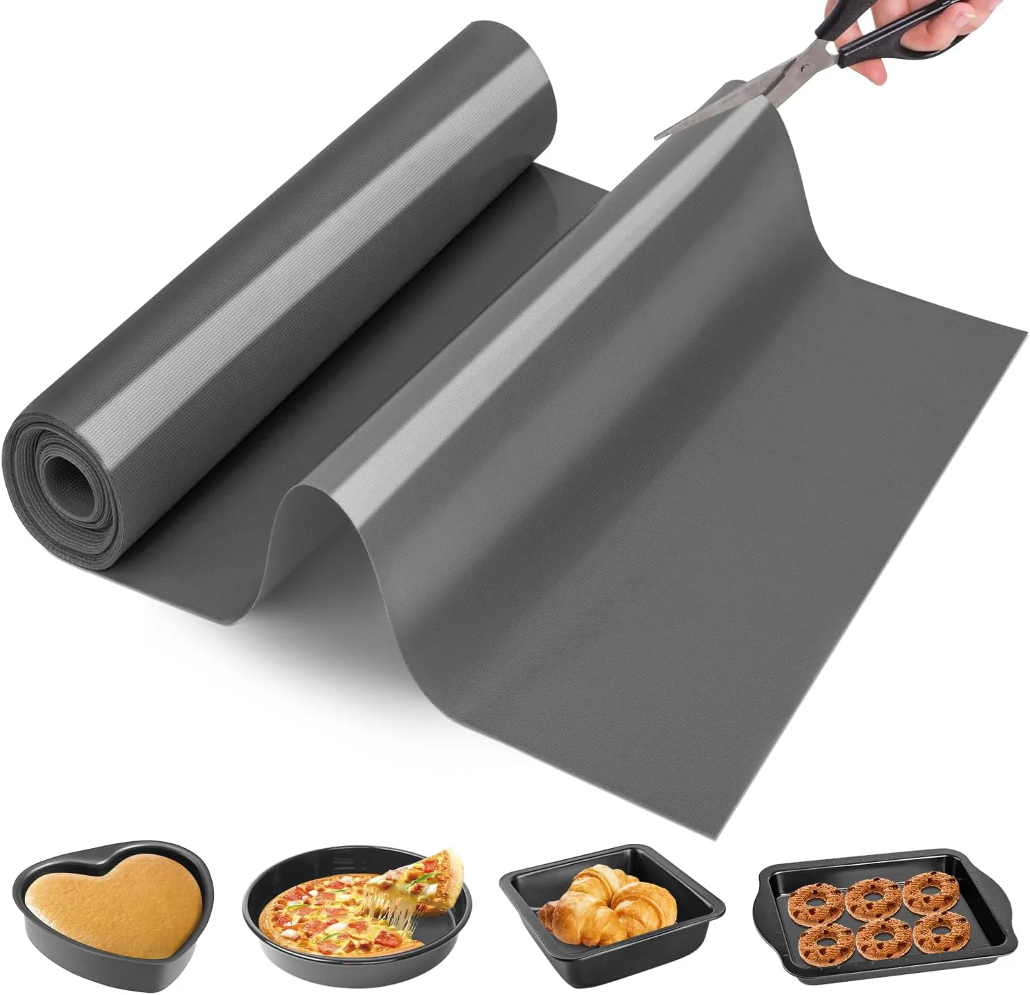 High-Grade Silicone Baking Mat Roll -Reusable amp German Silicone Mat Roll-Heat Resistant ze Dryer Mat Non Stick Pastry Mat Dough Rolling Mat Non Slip Countertop Protector Mat Cut to Size Silicone Mat Original Design