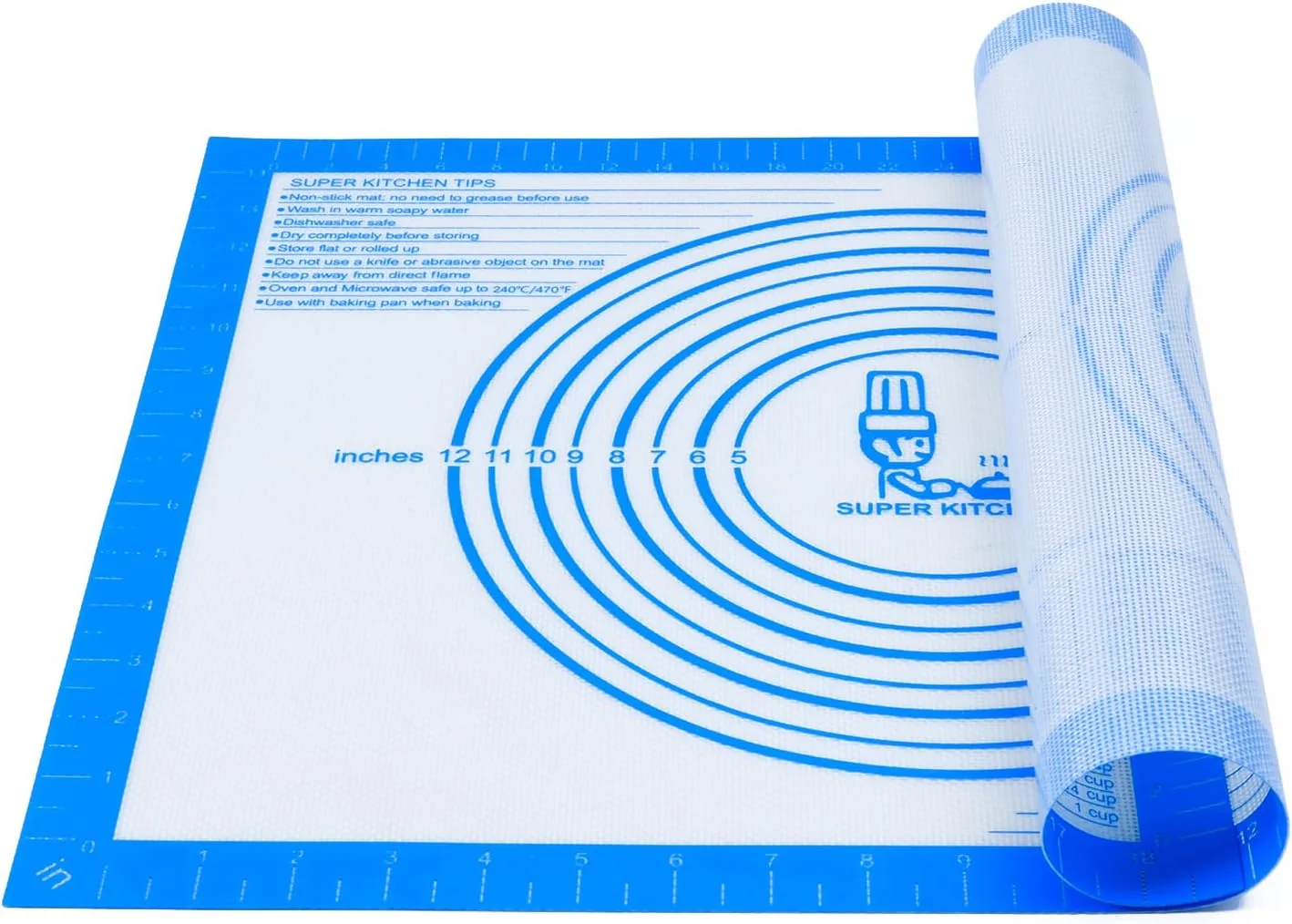 Reusable Nonstick Silicone Pastry Baking Mat Large with Measurements 16”By 20” for Silicone Baking Mat Counter Smart