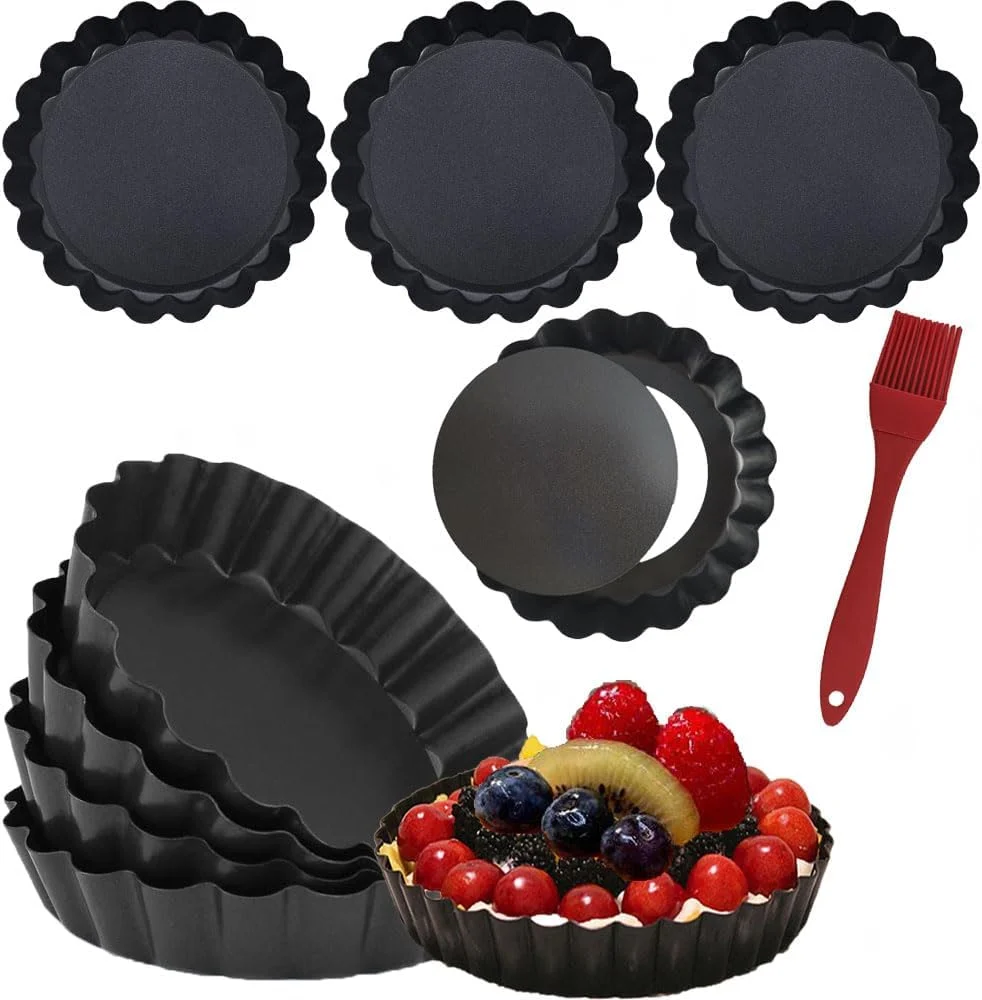 Environmentally Friendly Datanya 12Packs Mini Tart Pans 4 Inch Tart Pan Removable Bottom Round Nonstick Quiche Pan Heavy Duty Fluted Side for Pies Mousse Cakes Outstanding