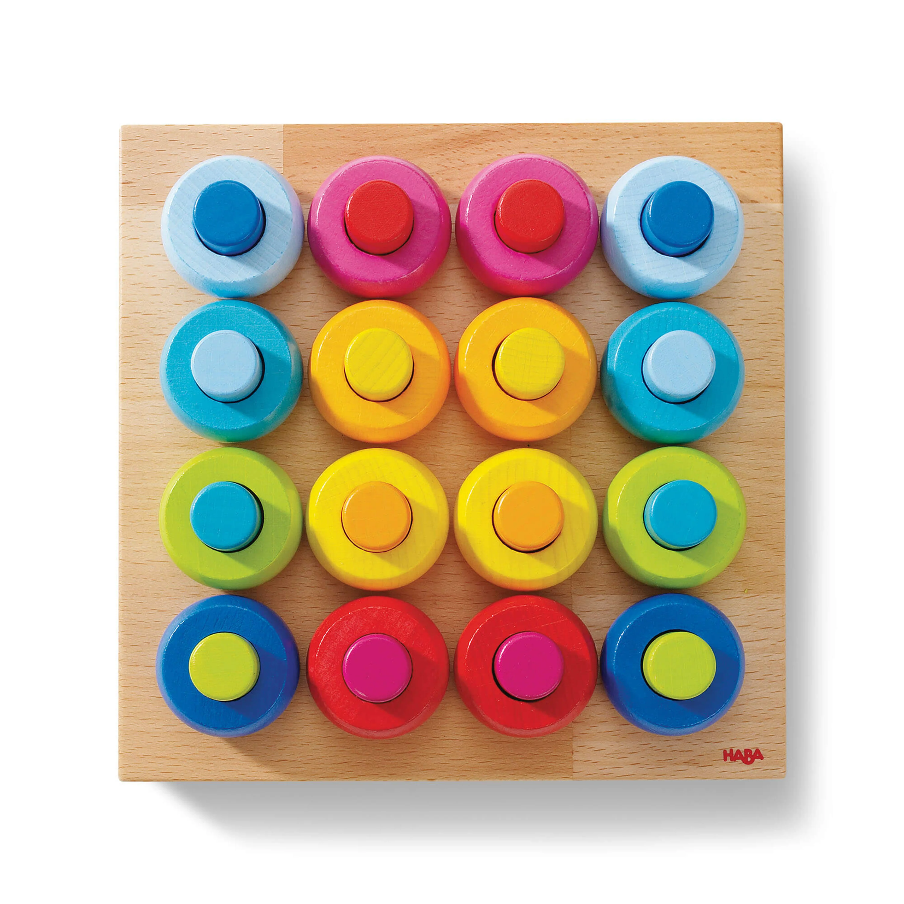 Smooth HABA Rainbow Whirls Wooden Sorting and Stacking Game Minimalist