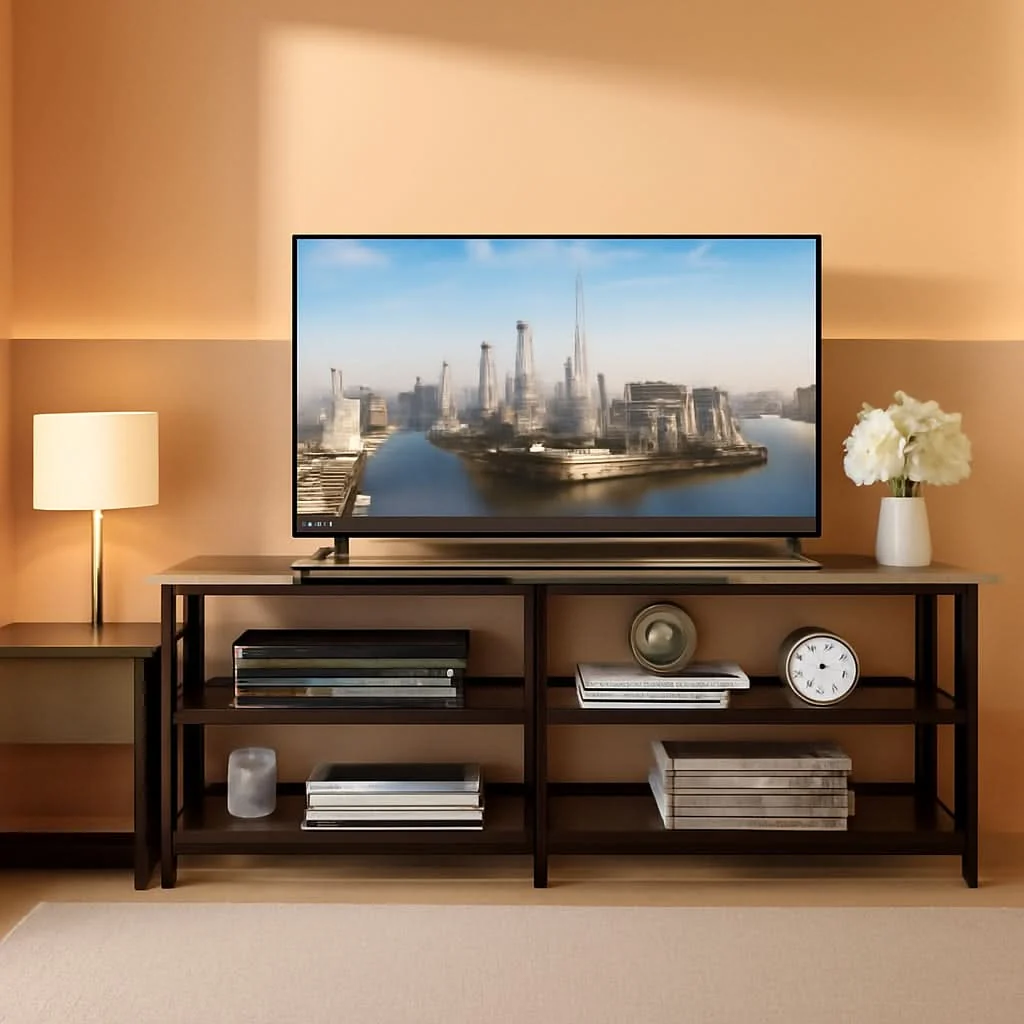 Minimalist Industrial TV Stand 55 Inch Entertainment Center Brown Carefully Designed