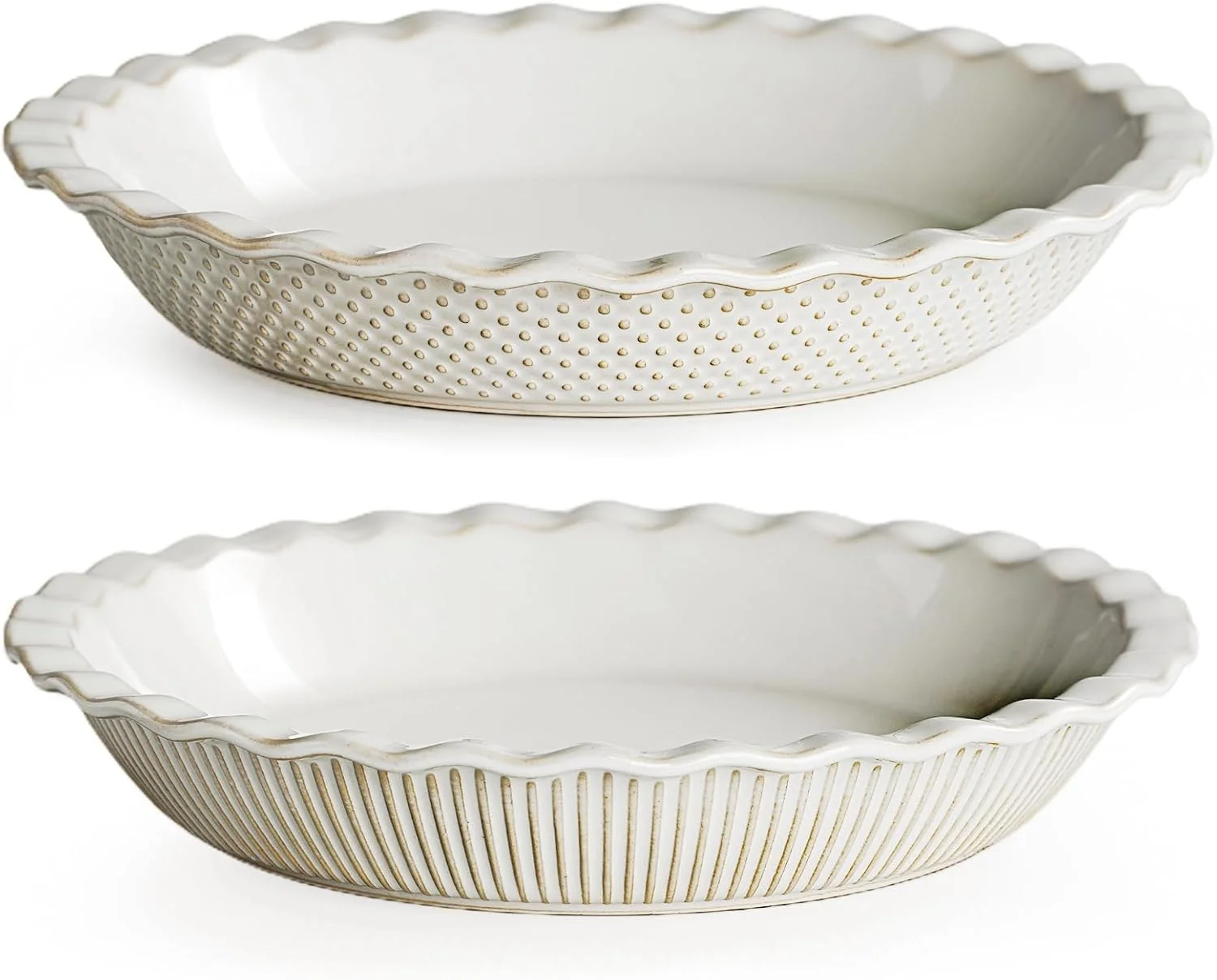 Luxury Ceramic Pie Pan Set of 2 Sophisticated