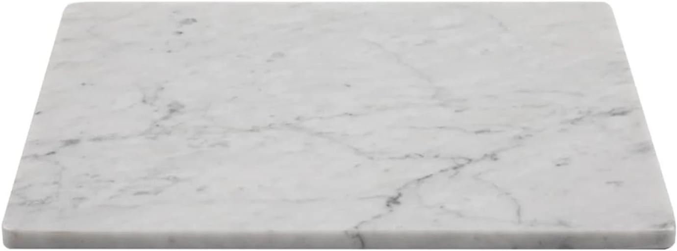 Traditional Carrara White Marble Cutting Board 12×16 Inch Marble Pastry Board ﻿Natural Marble Slab Non-slip Feet Stay Cool for Dough Butter I for Pastry Cheese Charcuterie Pizza Bread Effective
