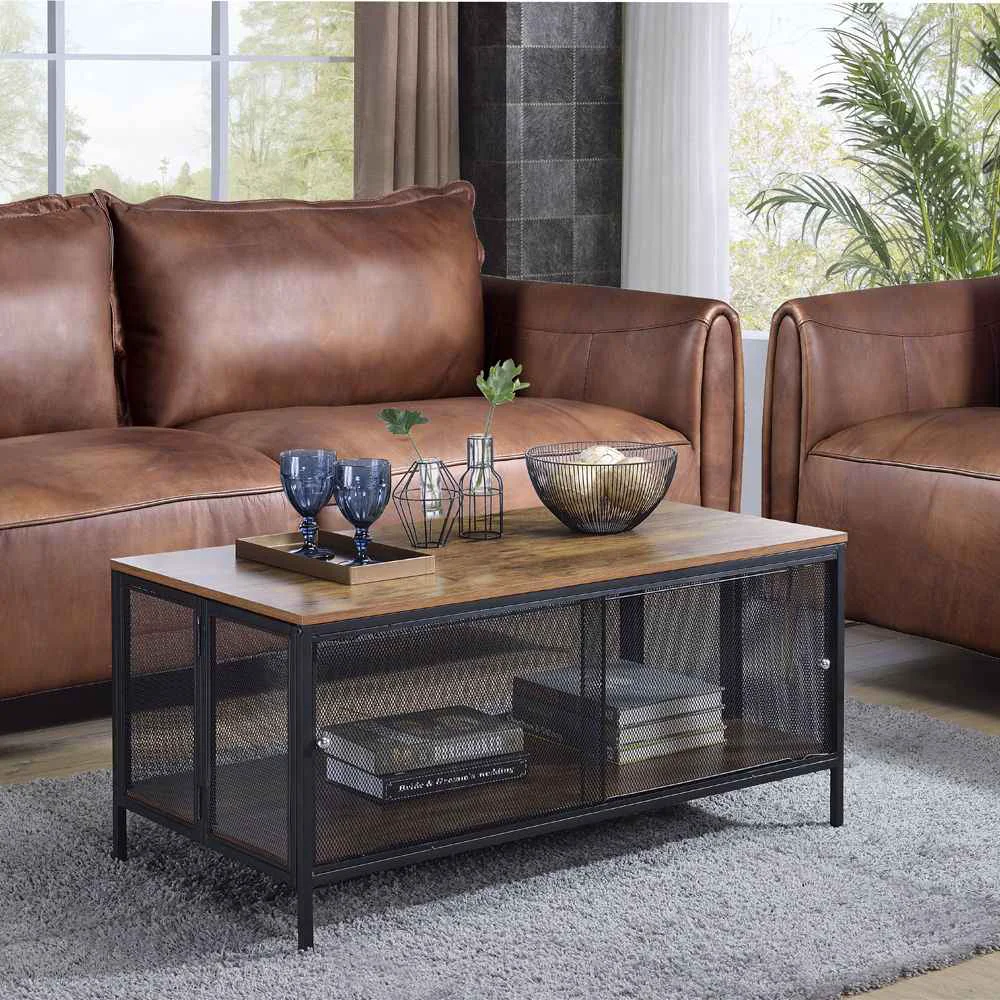 High-Quality Winam – Coffee Table – Antique Oak Black Authentic