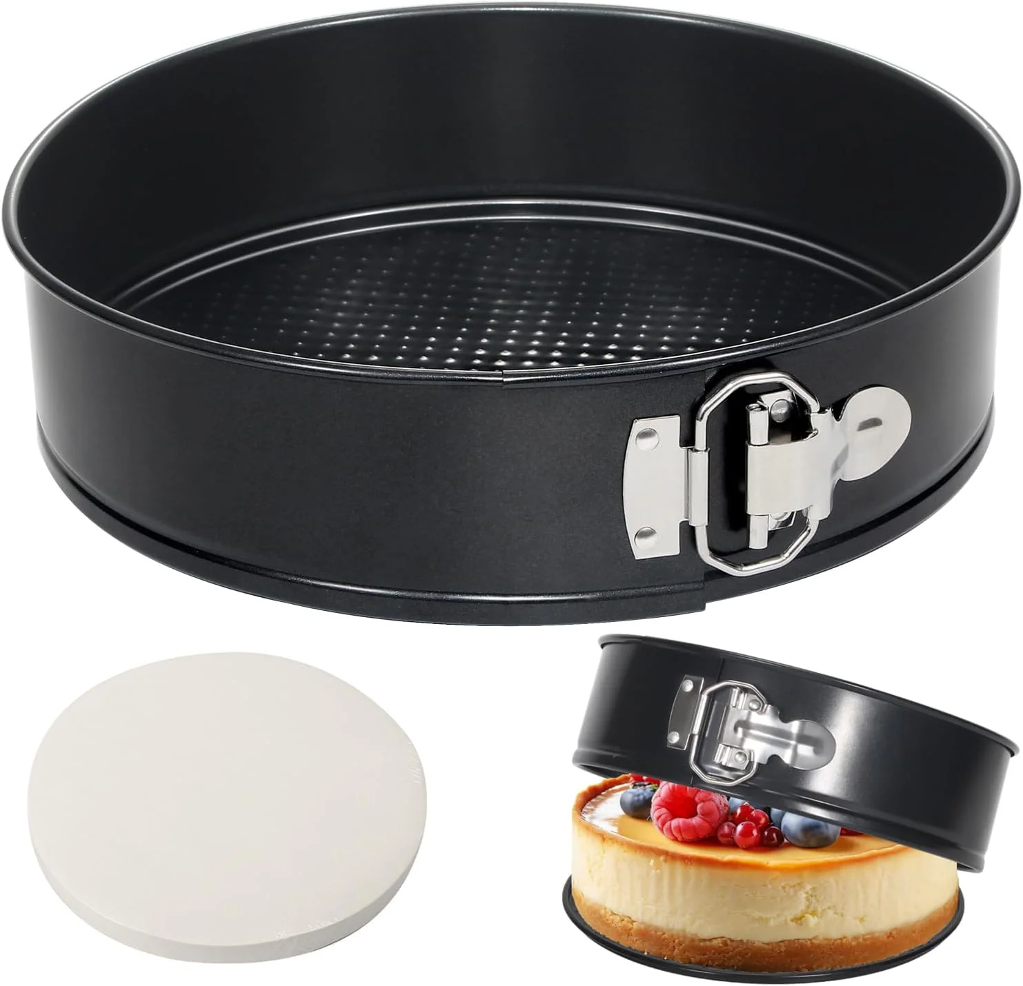 Artisan Tellshun 10 Inch Springform Pan Tin With 50Pcs Parchment Paper Nonstick Baking Mold Round Leakproof Removable Bottom Bakeware for Cake Cheesecakes Superior