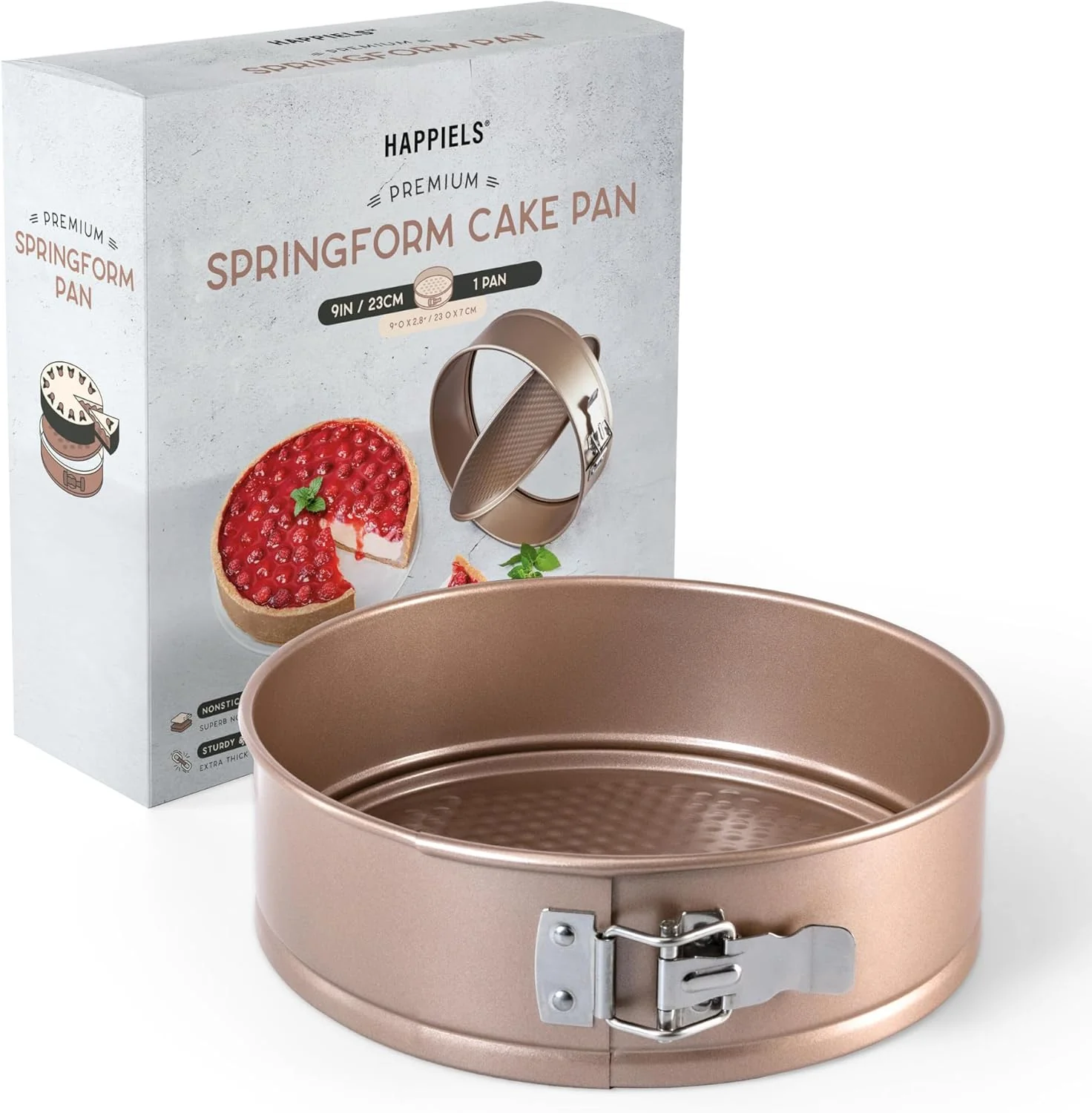 Carefully Designed Non Toxic Nonstick 9 inch Springform Pan 9” Cheesecake Mold Leakproof Spring-form Round Cake Pans Nontoxic Non Stick Spring Form Pan for Baking Specialty