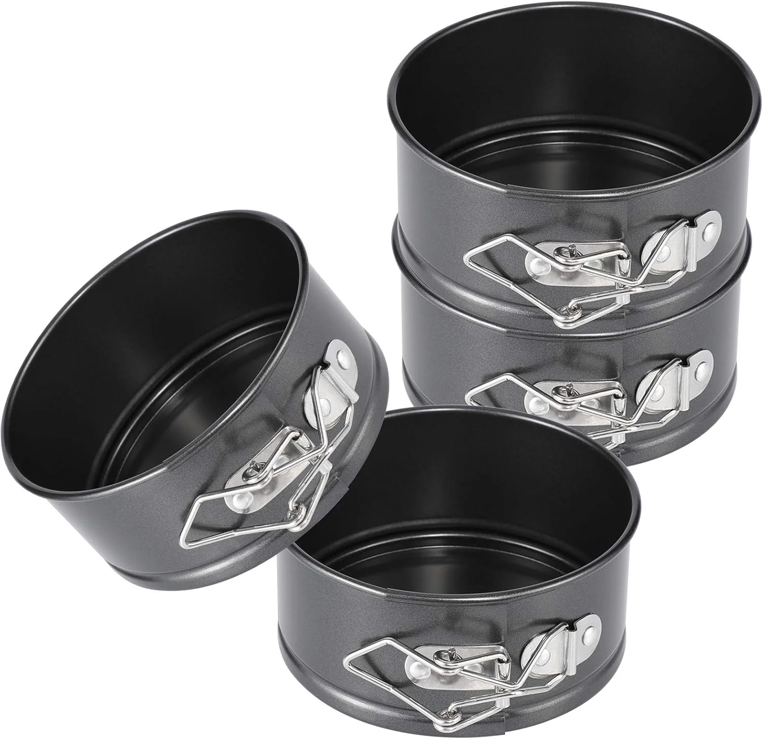 Verified Hiware 4-Inch Mini Springform Pan Set – 4 Piece Small Nonstick Cheesecake Pan for Mini Cheesecakes Pizzas and Quiches First-Class