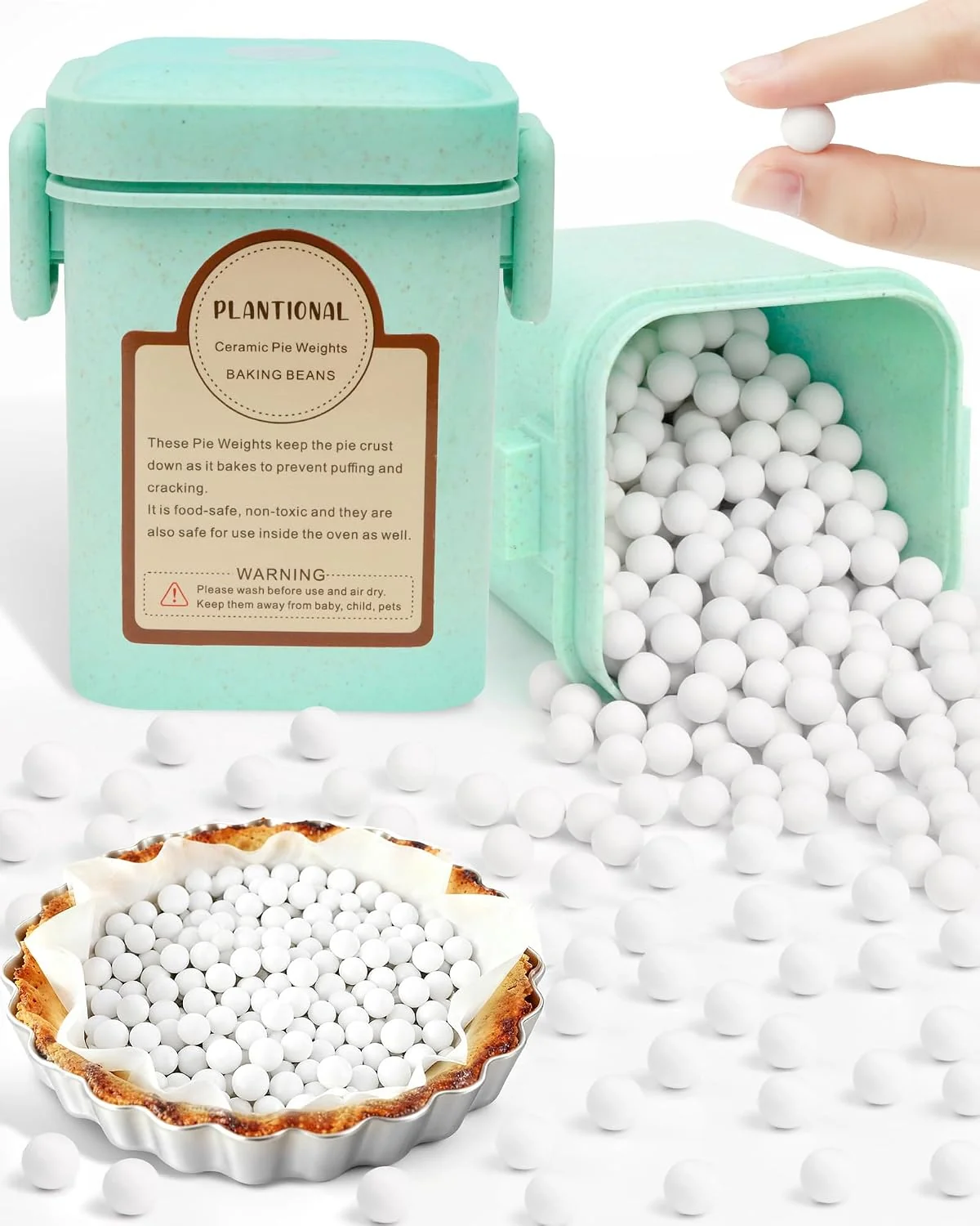 Premium Baking Ceramic Pie Weights Natural Stoneware For Blind Baking Pie Crusts 1.5 lb 10mm Ceramic Pie Weights Heat Resistant to 480°F Reusable Pie Weights for Homemade amp Store-Bought Pie Crusts High-Quality