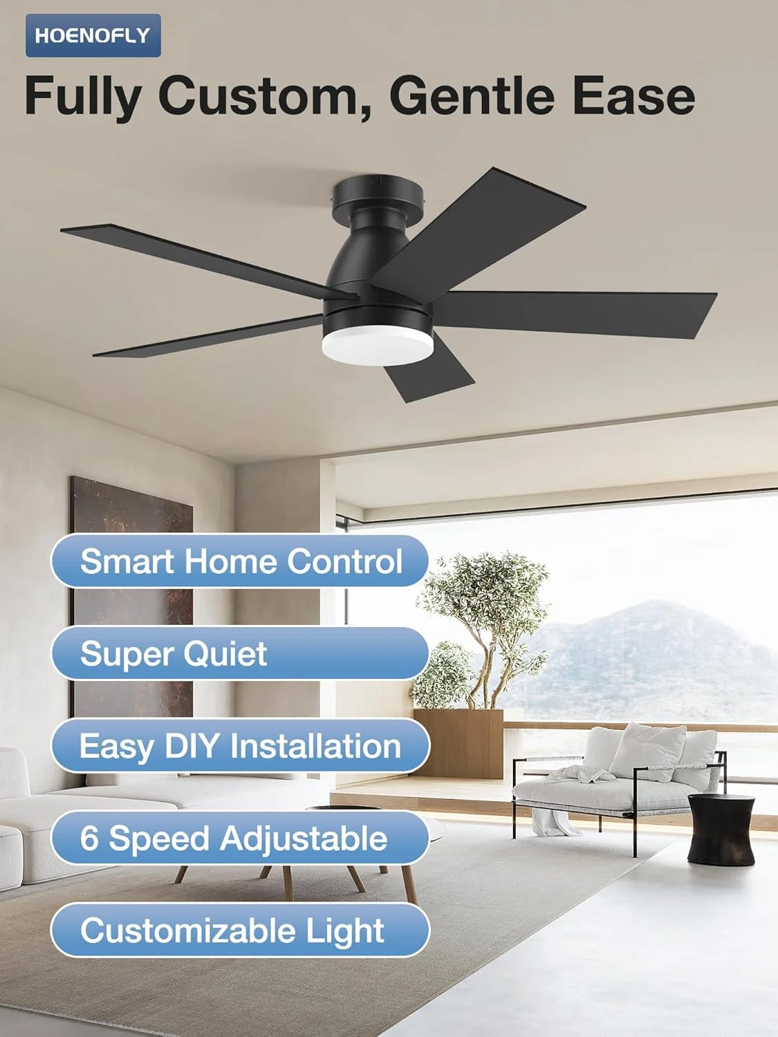 Genuine 42Inch Smart Ceiling Fan With Integrated LED Lights Original Design