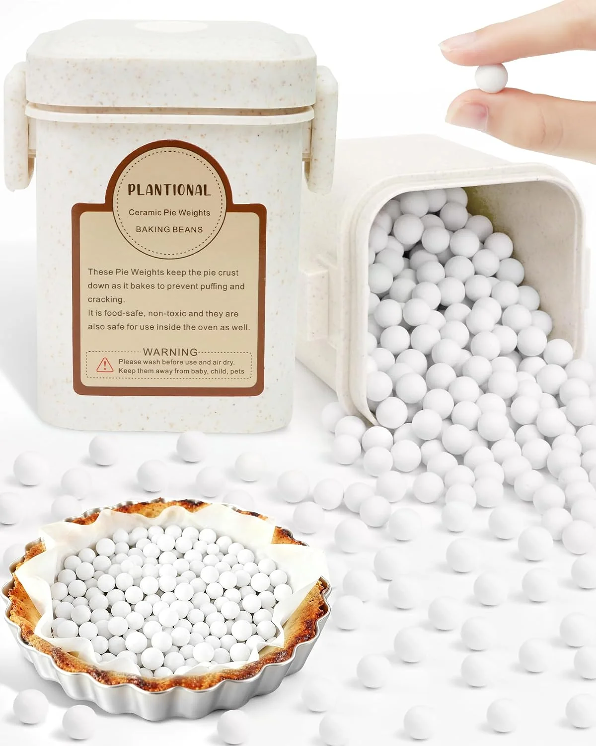 Efficient Baking Ceramic Pie Weights Natural Stoneware For Blind Baking Pie Crusts 1.5 lb 10mm Ceramic Pie Weights Heat Resistant to 480°F Reusable Pie Weights for Homemade amp Store-Bought Pie Crusts Healthy